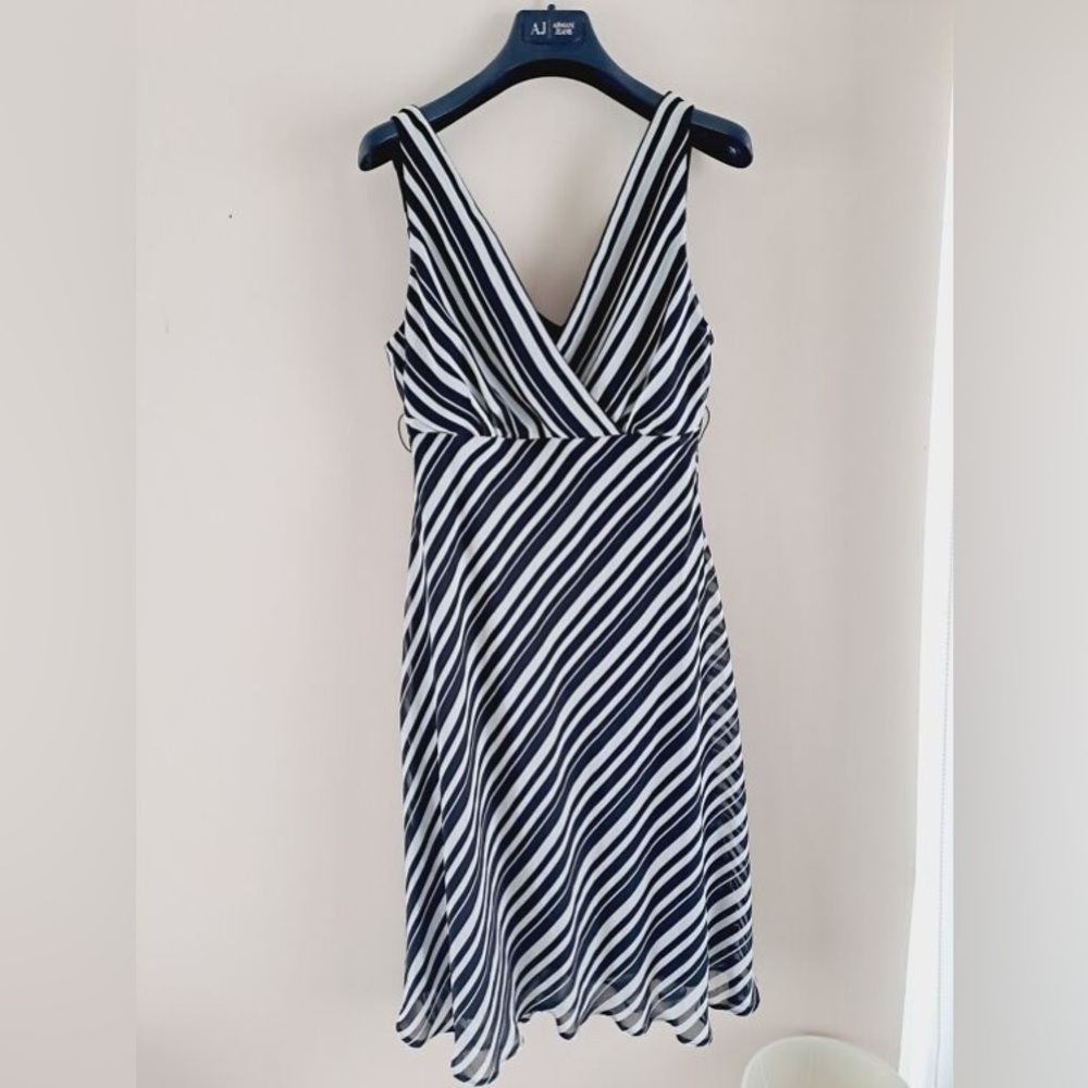 Debenhams Petite Dress Striped Black & White